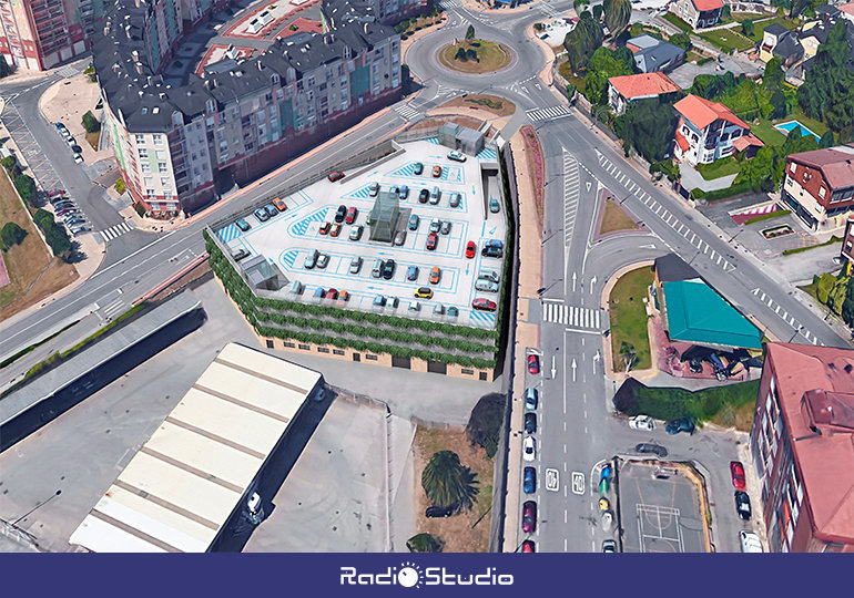 Infografía del aparcamiento en altura que se construirá en el Mercado Nacional de Ganados, junto a la Granja Poch.