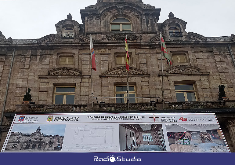 Completados los trabajos de estabilización del viejo Palacio municipal de Torrelavega.