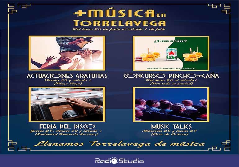 Cartel de las actividades organizadas dentro del programa 'Más música en Torrelavega'