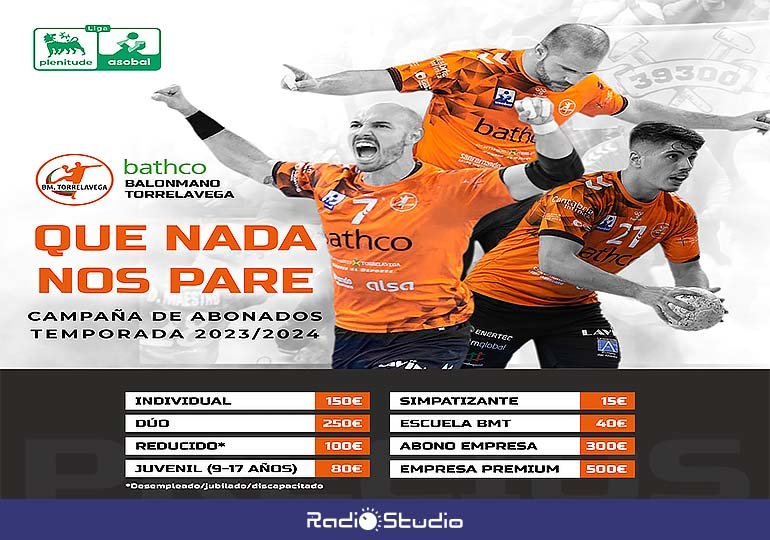 Campaña de abonados del Bathco Balonmano Torrelavega para la temporada 2023-24.