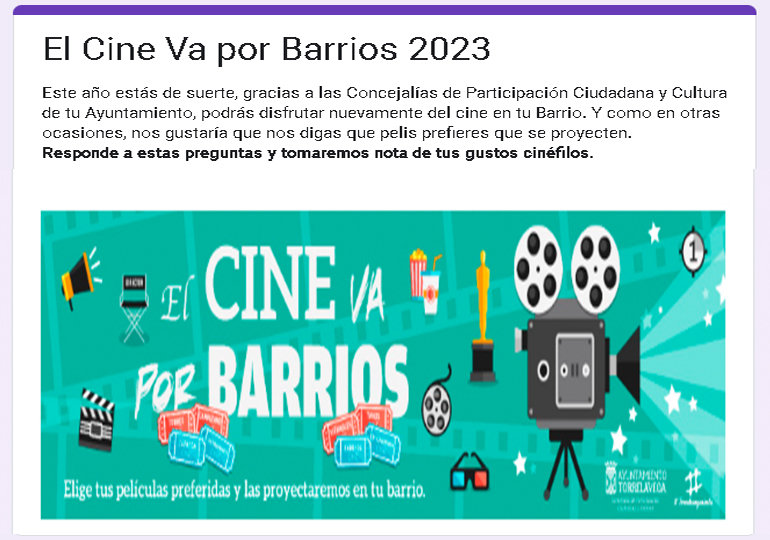 Los niños de Torrelavega pueden participar en la encuesta para elegir las películas a proyectar en 'El cine va por barrios'.