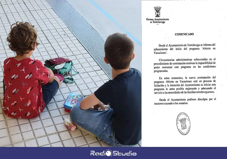 Comunicado del Ayuntamiento pidiendo disculpas por el aplazamiento de 'Abierto en vacaciones'.