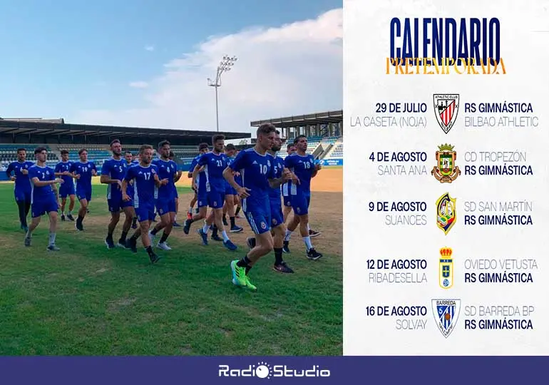 La plantilla de la Gimnástica ha regresado hoy a los entrenamientos, y tiene por delante un calendario de pretemporaa con cinco encuentros.