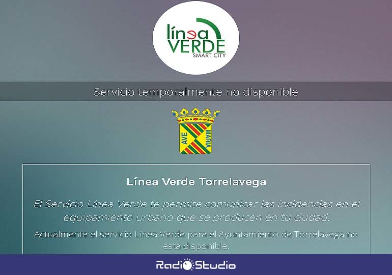 La web de Línea Verde, al igual que la sede electrónica del Ayuntamiento de Torrelavega, no funcionan.