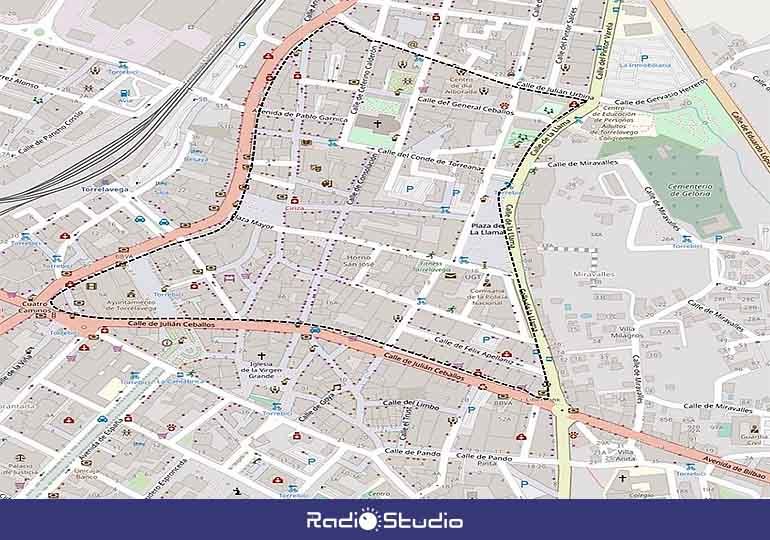 El área en que se aplicarán las restricciones por ser ZBE estará limitado por las calles La Llama, Julián Ceballos, José María de Pereda y Julián Urbina.