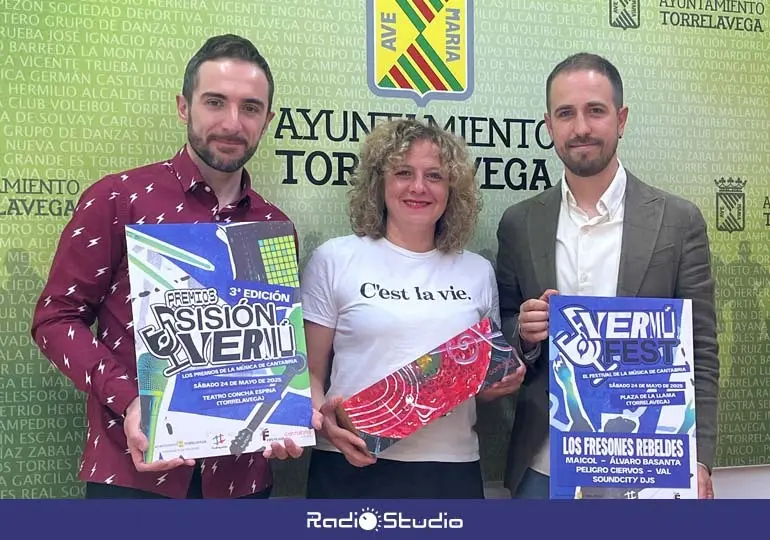 La concejala de Festejos, Patricia Portilla, acompa&ntilde;ada por los organizadores&nbsp;Agus San Martin y por Luis del Pi&ntilde;al, ha presentado la III edici&oacute;n de la Gala de los Premios &lsquo;Sisi&oacute;n Verm&uacute;&rsquo; y del &lsquo;Verm&uacute; Fest&rsquo; | Foto: Radio Studio