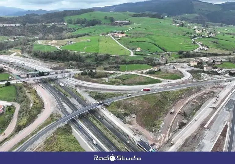 Obras del nudo de la A-67 | Foto: Ministerio de Transportes