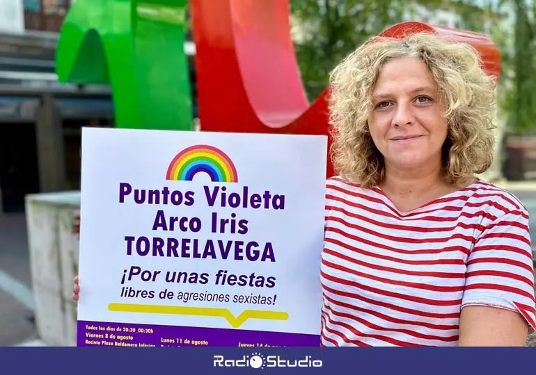 La concejala de Igualdad de Torrelavega, Patricia Portilla, valora como "muy positiva" la acogida de los Puntos Violeta y Arco Iris durante las Fiestas
