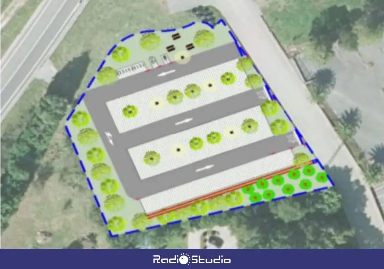 Infograf&iacute;a de la zona en la que se va a actuar para acondicionar nuevos aparcamientos.