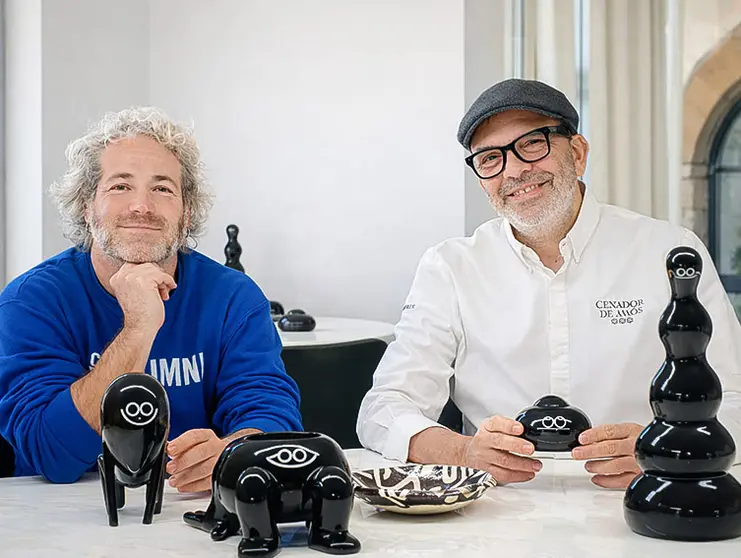 El chef Jes&uacute;s S&aacute;nchez (dcha) junto al artesano Juan D&iacute;az-Faes