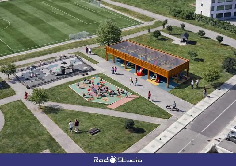 Maqueta sobre c&oacute;mo quedar&aacute; la cubierta del parque infantil de Rinconeda | Foto: Ayuntamiento