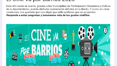 Los ni&ntilde;os de Torrelavega pueden participar en la encuesta para elegir las pel&iacute;culas a proyectar en 'El cine va por barrios'.