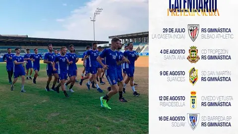La plantilla de la Gimn&aacute;stica ha regresado hoy a los entrenamientos, y tiene por delante un calendario de pretemporaa con cinco encuentros.