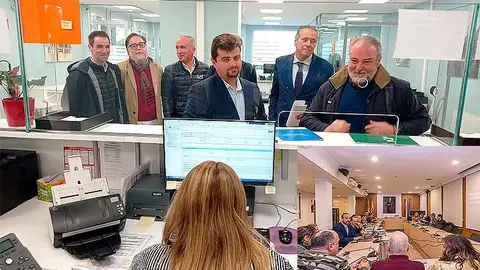 PP y VOX registraron hoy la moci&oacute;n solicitando una mayor participaci&oacute;n en la definici&oacute;n de la Zona de Bajas Emisiones. En la imagen inferior, reuni&oacute;n celebrada ayer con diversos colectivos comerciales.