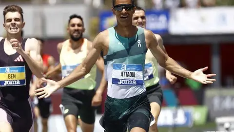 Mohamed Attaoui celebra su victoria en el campeonato de Espa&ntilde;a en La Nuc&iacute;a | Foto: RFEA