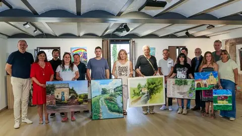 Autoridades, jurado y ganadores del concurso de pintura al aire libre de Polanco