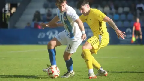 Diego Campo, uno de los m&aacute;s destacados ante el Langreo | Foto: N&eacute;stor Revuelta
