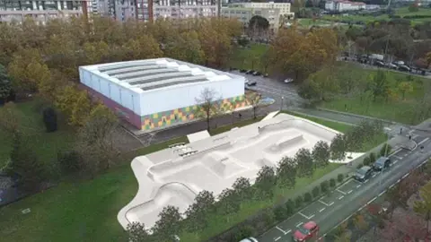Infograf&iacute;a del Ayuntamiento de Torrelavega del futuro skatepark de Nueva Ciudad