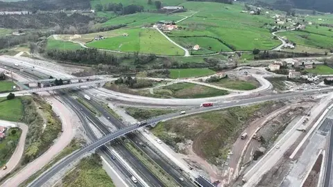 Obras del nudo de la A-67 | Foto: Ministerio de Transportes
