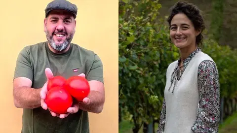 La en&oacute;loga c&aacute;ntabra Irene Rodr&iacute;guez y el chef Antonio Vicente, Tomateros Mayores de 2025 | Foto: Ayuntamiento
