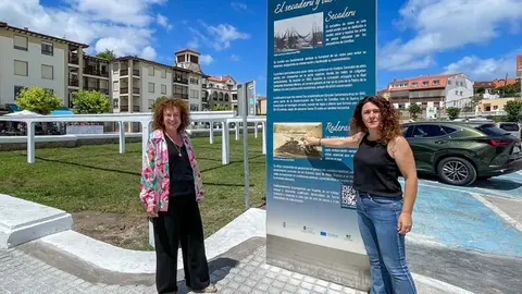 La alcaldesa, Mar&iacute;a Teresa Noceda Llano, junto a la concejala de Cultura, Vanesa S&aacute;nchez Trueba, visitando el 'Secaderu' | Foto: Ayuntamiento