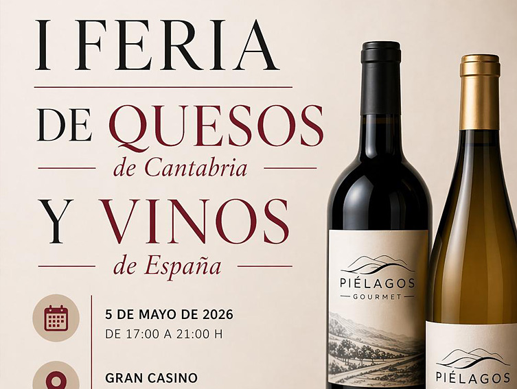 Cartel anunciador de la Feria de Quesos de Cantabria y Vinos de España