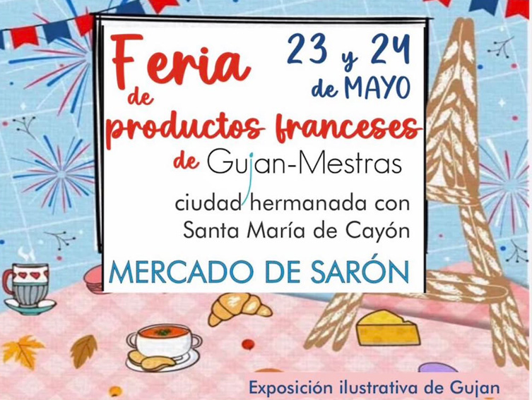 Cartel anunciador de la Feria de Productos Franceses de Sarón