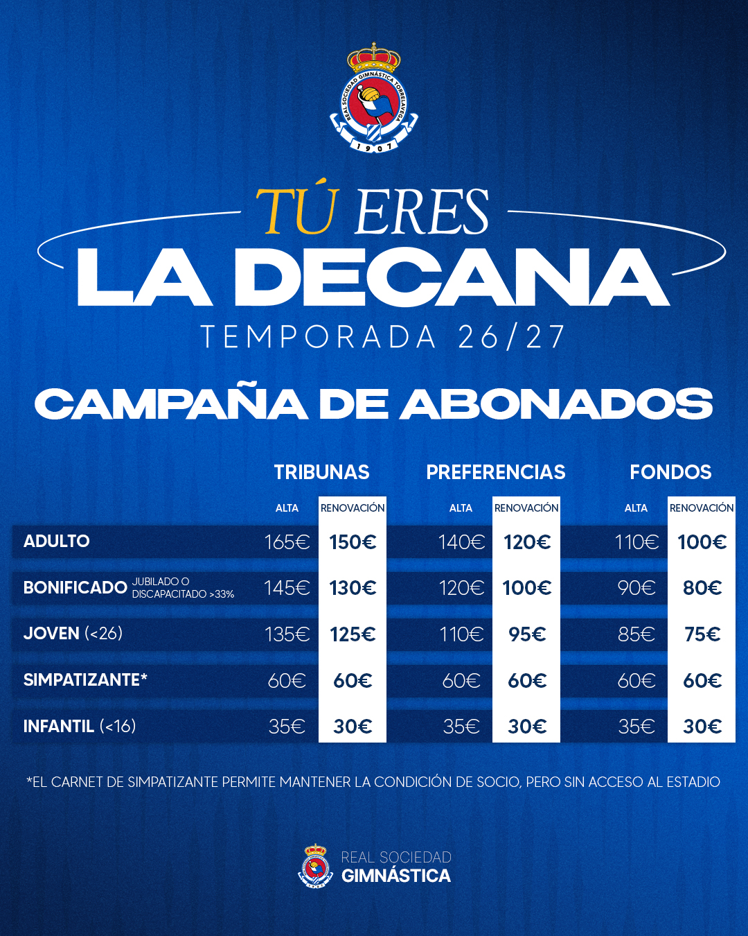 TABLA DE PRECIOS